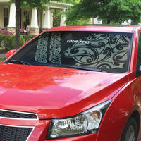 All Black Maori Tribal Tattoo Personalised Auto Sun Shade Moss Green Polynesian Style LT9 - Polynesian Pride