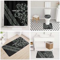 All Black Maori Tribal Tattoo Personalised Bathroom Set Moss Green Polynesian Style LT9 - Polynesian Pride