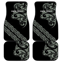 All Black Maori Tribal Tattoo Personalised Car Mats Moss Green Polynesian Style - Polynesian Pride