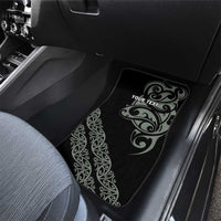 All Black Maori Tribal Tattoo Personalised Car Mats Moss Green Polynesian Style - Polynesian Pride