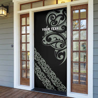 All Black Maori Tribal Tattoo Personalised Door Cover Moss Green Polynesian Style LT9 - Polynesian Pride