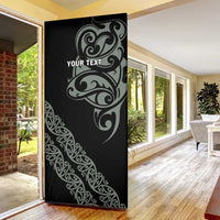 All Black Maori Tribal Tattoo Personalised Door Cover Moss Green Polynesian Style LT9 - Polynesian Pride