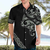 All Black Maori Tribal Tattoo Personalised Hawaiian Shirt Moss Green Polynesian Style - Polynesian Pride