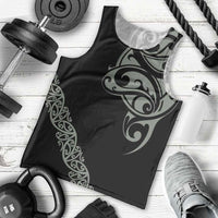 All Black Maori Tribal Tattoo Personalised Men Tank Top Moss Green Polynesian Style - Polynesian Pride