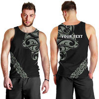 All Black Maori Tribal Tattoo Personalised Men Tank Top Moss Green Polynesian Style - Polynesian Pride