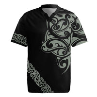 All Black Maori Tribal Tattoo Personalised Rugby Jersey Moss Green Polynesian Style LT9 Green - Polynesian Pride