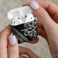 All Black Maori Tribal Tattoo Personalised AirPods Case Stone Gray Polynesian Style LT9 - Polynesian Pride
