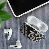 All Black Maori Tribal Tattoo Personalised AirPods Case Stone Gray Polynesian Style LT9 - Polynesian Pride