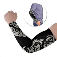 All Black Maori Tribal Tattoo Personalised Arm Sleeves Stone Gray Polynesian Style LT9 Set of 2 Gray - Polynesian Pride