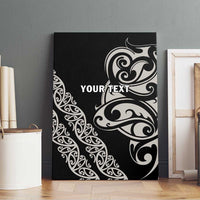 All Black Maori Tribal Tattoo Personalised Canvas Wall Art Stone Gray Polynesian Style - Polynesian Pride