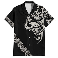 All Black Maori Tribal Tattoo Personalised Family Matching Tank Maxi Dress and Hawaiian Shirt Stone Gray Polynesian Style - Polynesian Pride