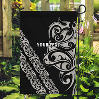 All Black Maori Tribal Tattoo Personalised Garden Flag Stone Gray Polynesian Style - Polynesian Pride