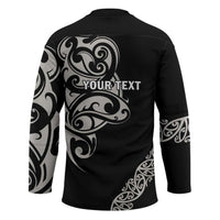 All Black Maori Tribal Tattoo Personalised Hockey Jersey Stone Gray Polynesian Style LT9 - Polynesian Pride