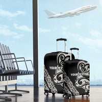 All Black Maori Tribal Tattoo Personalised Luggage Cover Stone Gray Polynesian Style - Polynesian Pride