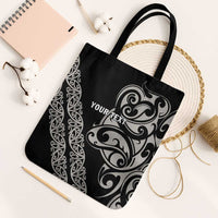 All Black Maori Tribal Tattoo Personalised Tote Bag Stone Gray Polynesian Style LT9 Black Strap One Size Gray - Polynesian Pride