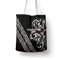 All Black Maori Tribal Tattoo Personalised Tote Bag Stone Gray Polynesian Style LT9 - Polynesian Pride