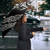 All Black Maori Tribal Tattoo Personalised Umbrella Stone Gray Polynesian Style - Polynesian Pride