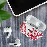 All White Maori Tribal Tattoo Personalised AirPods Case Classic Red Polynesian Style LT9 - Polynesian Pride