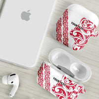 All White Maori Tribal Tattoo Personalised AirPods Case Classic Red Polynesian Style LT9 - Polynesian Pride