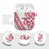 All White Maori Tribal Tattoo Personalised AirPods Case Classic Red Polynesian Style LT9 - Polynesian Pride