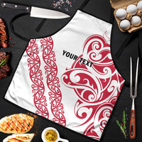 All White Maori Tribal Tattoo Personalised Apron Classic Red Polynesian Style - Polynesian Pride