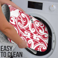 All White Maori Tribal Tattoo Personalised Bathroom Set Classic Red Polynesian Style - Polynesian Pride