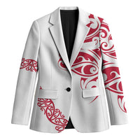 All White Maori Tribal Tattoo Personalised Blazer Classic Red Polynesian Style - Polynesian Pride