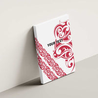 All White Maori Tribal Tattoo Personalised Canvas Wall Art Classic Red Polynesian Style - Polynesian Pride