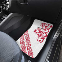 All White Maori Tribal Tattoo Personalised Car Mats Classic Red Polynesian Style - Polynesian Pride