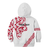 All White Maori Tribal Tattoo Personalised Kid Hoodie Classic Red Polynesian Style LT9 - Polynesian Pride