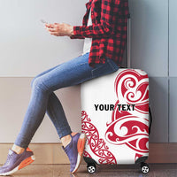 All White Maori Tribal Tattoo Personalised Luggage Cover Classic Red Polynesian Style - Polynesian Pride