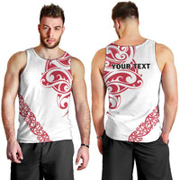 All White Maori Tribal Tattoo Personalised Men Tank Top Classic Red Polynesian Style - Polynesian Pride