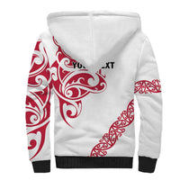 All White Maori Tribal Tattoo Personalised Sherpa Hoodie Classic Red Polynesian Style LT9 - Polynesian Pride