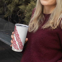 All White Maori Tribal Tattoo Personalised Tumbler Cup Classic Red Polynesian Style - Polynesian Pride