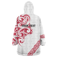All White Maori Tribal Tattoo Personalised Wearable Blanket Hoodie Classic Red Polynesian Style LT9 - Polynesian Pride