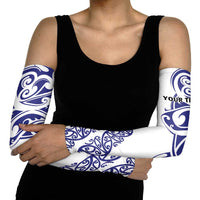 All White Maori Tribal Tattoo Personalised Arm Sleeves Dark Blue Polynesian Style - Polynesian Pride
