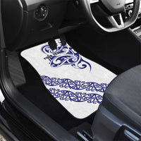 All White Maori Tribal Tattoo Personalised Car Mats Dark Blue Polynesian Style - Polynesian Pride