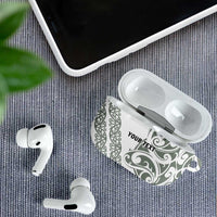 All White Maori Tribal Tattoo Personalised AirPods Case Moss Green Polynesian Style LT9 - Polynesian Pride