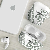 All White Maori Tribal Tattoo Personalised AirPods Case Moss Green Polynesian Style LT9 - Polynesian Pride