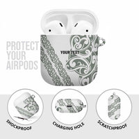 All White Maori Tribal Tattoo Personalised AirPods Case Moss Green Polynesian Style LT9 - Polynesian Pride