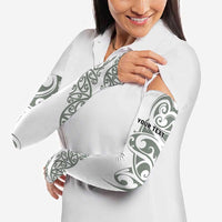 All White Maori Tribal Tattoo Personalised Arm Sleeves Moss Green Polynesian Style LT9 - Polynesian Pride