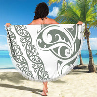 All White Maori Tribal Tattoo Personalised Beach Blanket Moss Green Polynesian Style LT9 - Polynesian Pride