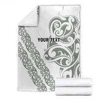 All White Maori Tribal Tattoo Personalised Blanket Moss Green Polynesian Style LT9 - Polynesian Pride