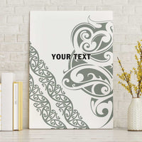 All White Maori Tribal Tattoo Personalised Canvas Wall Art Moss Green Polynesian Style LT9 Without Frame Green - Polynesian Pride