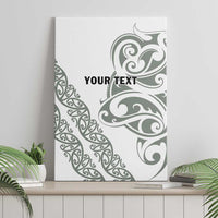 All White Maori Tribal Tattoo Personalised Canvas Wall Art Moss Green Polynesian Style LT9 - Polynesian Pride