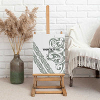 All White Maori Tribal Tattoo Personalised Canvas Wall Art Moss Green Polynesian Style LT9 - Polynesian Pride