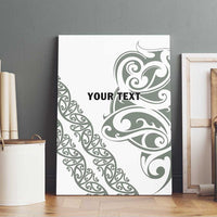 All White Maori Tribal Tattoo Personalised Canvas Wall Art Moss Green Polynesian Style LT9 - Polynesian Pride