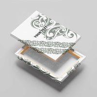 All White Maori Tribal Tattoo Personalised Canvas Wall Art Moss Green Polynesian Style LT9 - Polynesian Pride
