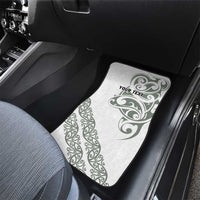 All White Maori Tribal Tattoo Personalised Car Mats Moss Green Polynesian Style - Polynesian Pride