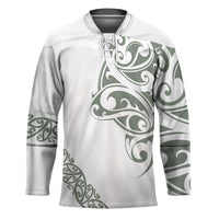 All White Maori Tribal Tattoo Personalised Hockey Jersey Moss Green Polynesian Style LT9 Unisex Green - Polynesian Pride